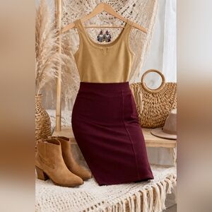 Worthington Burgundy Pencil Skirt XL Bundle